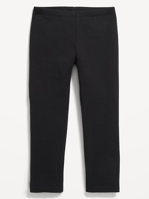 L'image numéro 1 présente Legging à doublure en molleton avec applique en forme de cœur pour toute-petite fille