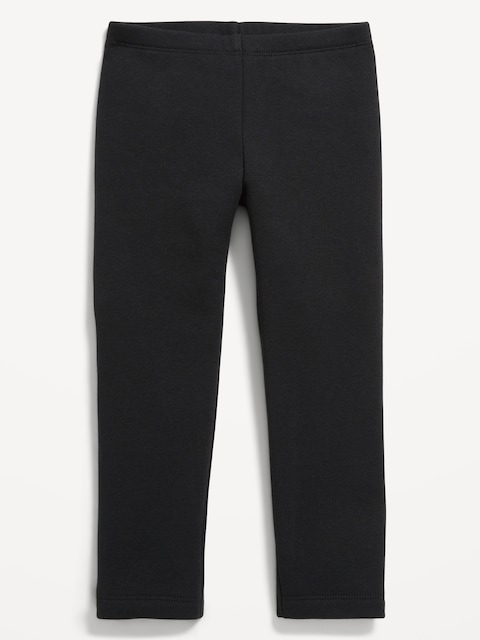 Legging à doublure en molleton avec applique en forme de cœur pour toute-petite fille - Noir De Jais