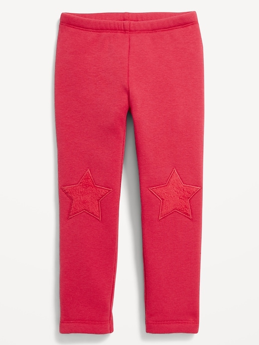 Image number 1 showing, Heart-Patch Fleece-Lined Leggings for Toddler Girls
