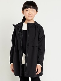Image number 1 showing, Water-Resistant Hooded Jacket for Girls