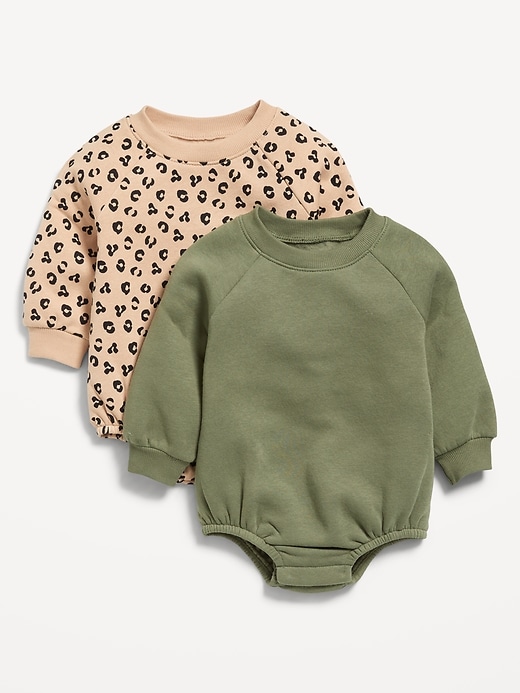 View large product image 1 of 1. Long-Sleeve Fleece One-Piece Romper 2-Pack for Baby