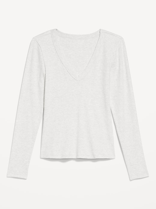 Image number 7 showing, Long-Sleeve Cozy V-Neck Top