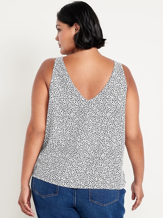 Image number 8 showing, Sleeveless V-Neck Crepe Top