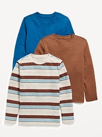 Image number 1 showing, Softest Long-Sleeve T-Shirt 3-Pack for Boys