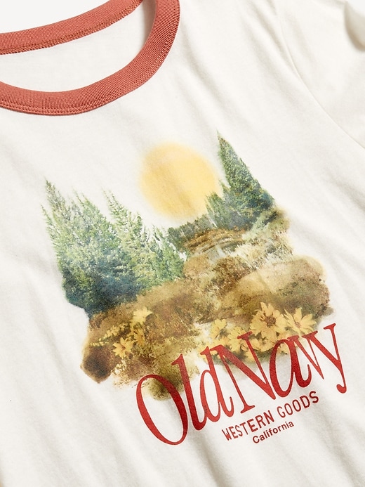 Image number 4 showing, EveryWear Logo-Graphic Ringer T-Shirt