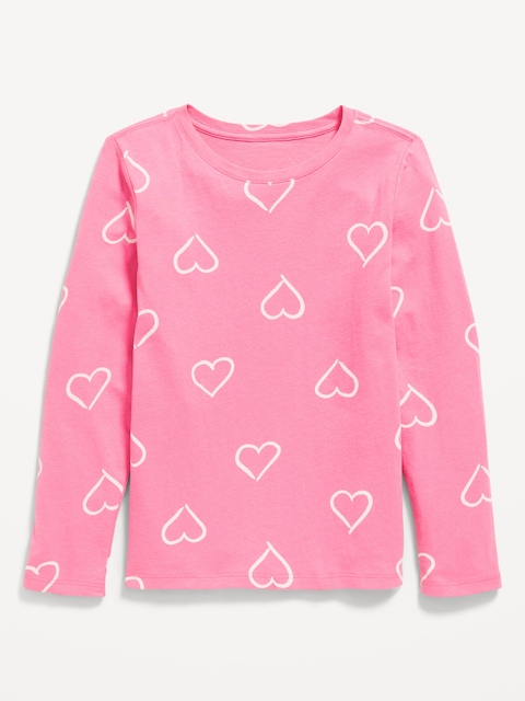 T-shirt ultra-doux à manches longues à imprimé pour Fille - Claret Rosé