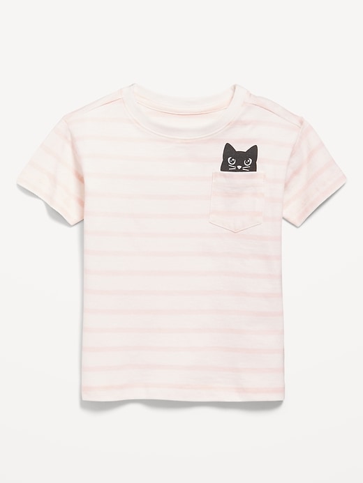 View large product image 1 of 2. Short-Sleeve Pocket Graphic T-Shirt for Toddler Girls
