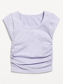 View large product image 3 of 4. Fitted Ruched Seamless Performance Top for Girls