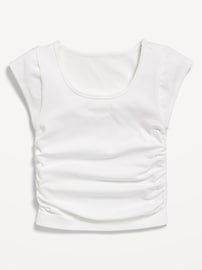 Image number 1 showing, Fitted Ruched Seamless Performance Top for Girls