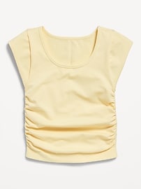 Image number 3 showing, Fitted Ruched Seamless Performance Top for Girls