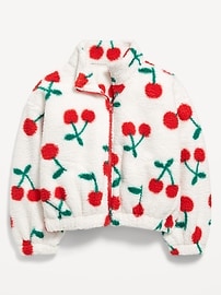Image number 3 showing, Oversized Sherpa Zip Jacket for Girls