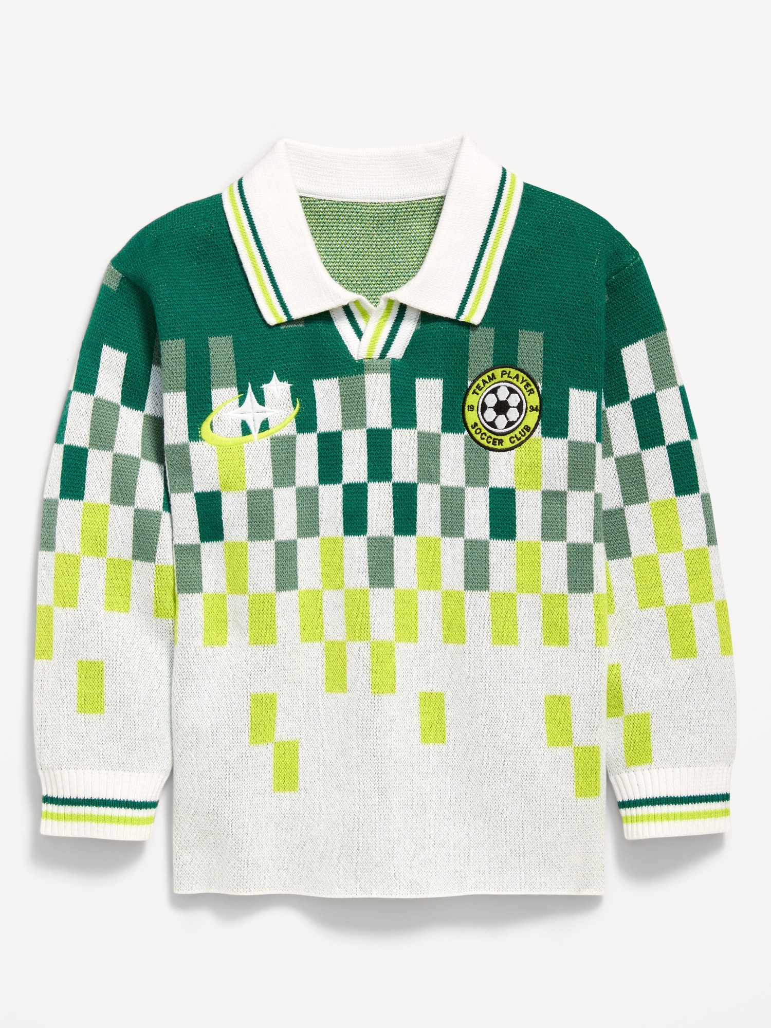 Long-Sleeve Collared Soccer Sweater for Toddler Boys