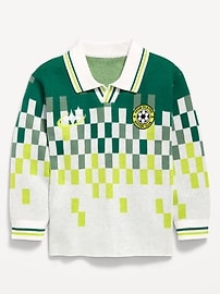 Image number 1 showing, Long-Sleeve Collared Soccer Sweater for Toddler Boys