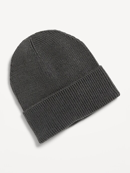 Image number 1 showing, Wide-Cuff Ribbed Beanie for Men