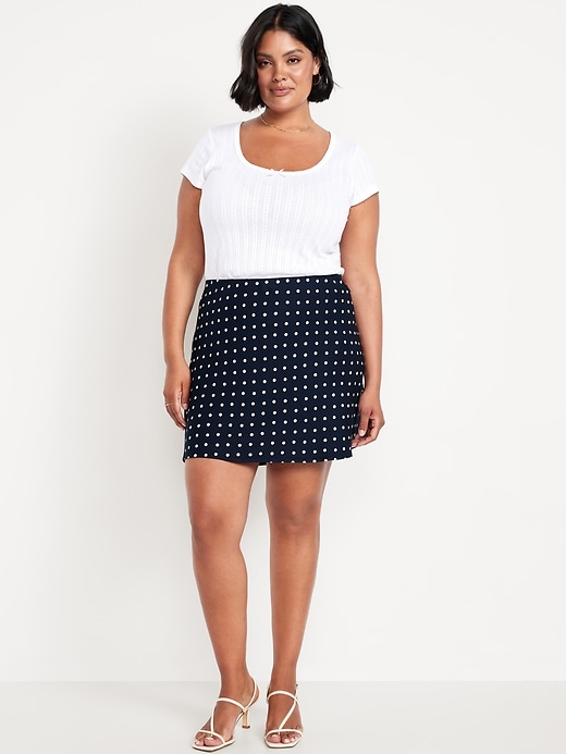Image number 6 showing, High-Waisted Crepe Mini Skirt