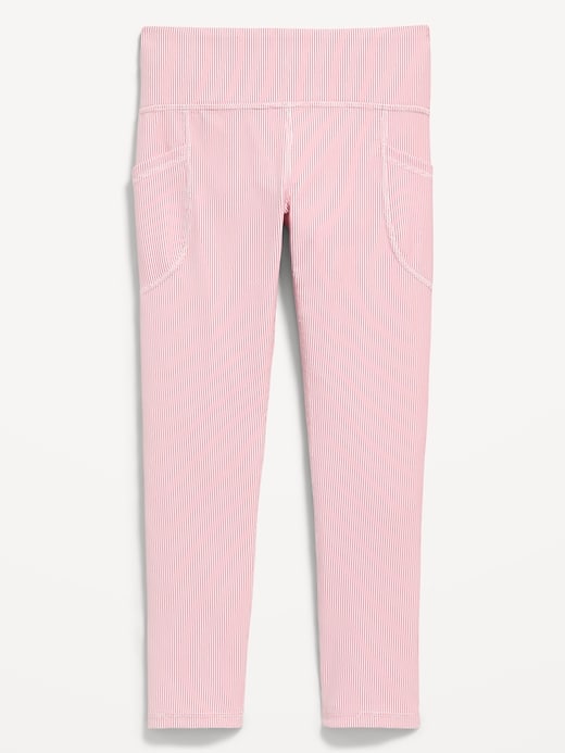 Image number 5 showing, High-Waisted PowerSoft Ribbed Performance 7/8 Leggings for Girls