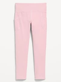 Image number 5 showing, High-Waisted PowerSoft Ribbed Performance 7/8 Leggings for Girls