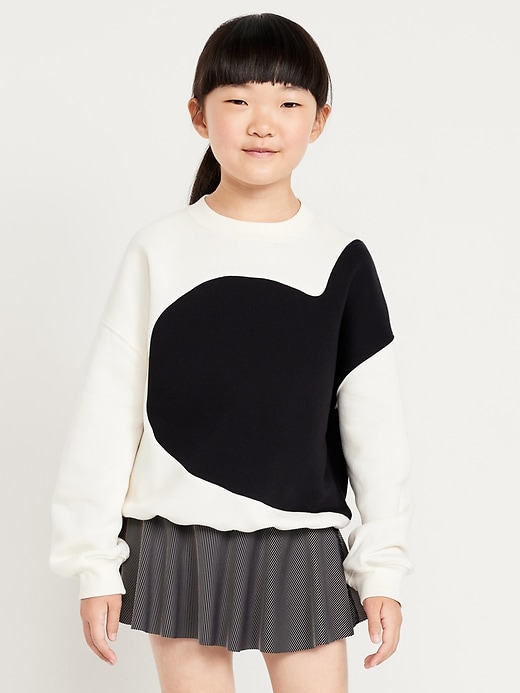 View large product image 1 of 4. Oversized Graphic Tunic Sweatshirt for Girls