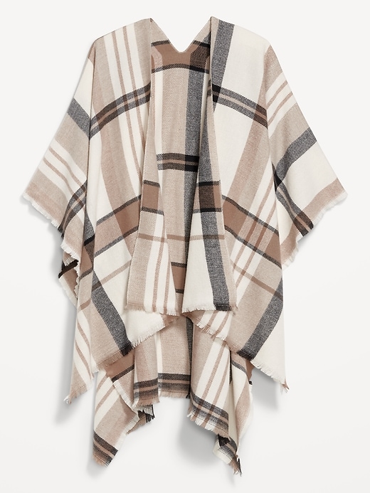 Image number 2 showing, Flannel Fringe Poncho