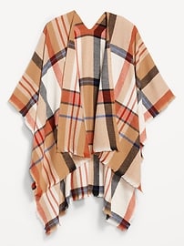 L'image numéro 2 présente Poncho en flanelle à franges.