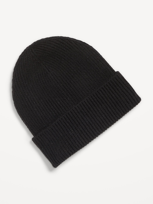 L'image numéro 2 présente Bonnet à revers en tricot côtelé pour femme