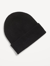 L'image numéro 2 présente Bonnet à revers en tricot côtelé pour femme