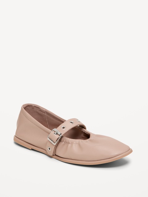 Ballerines Charles IX en similicuir à effet froissé