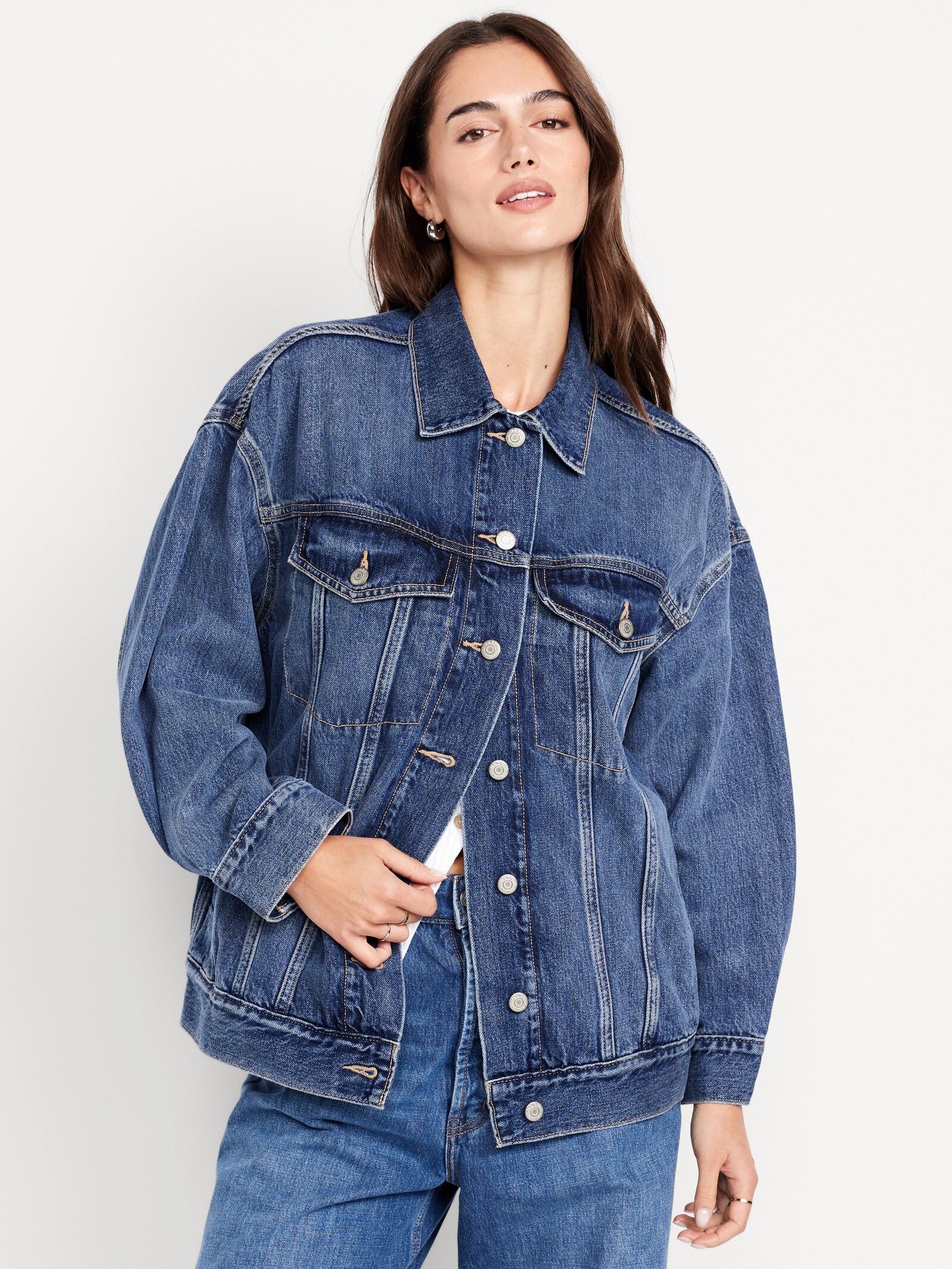 Oversized Jean Trucker Jacket | Old Navy