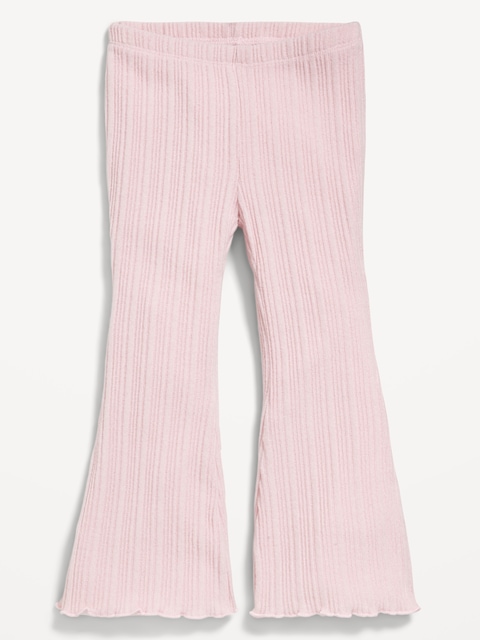 Cozy Ribbed Flare-Leg Leggings for Toddler Girls - Fairytale Rose