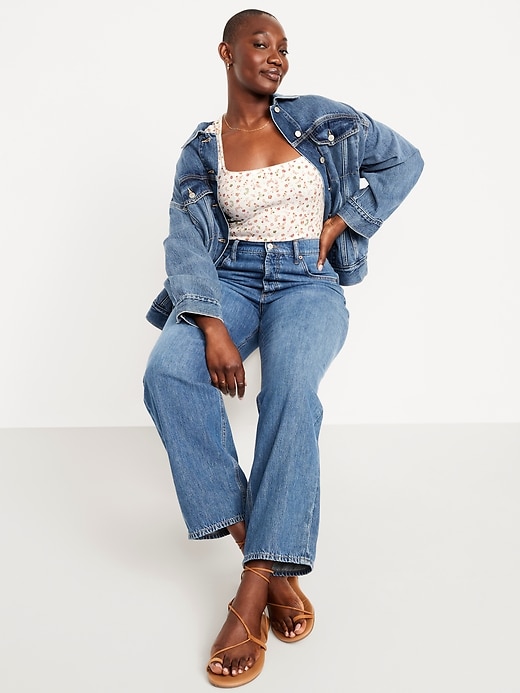 Image number 3 showing, Trapeze-Neck Floral Top