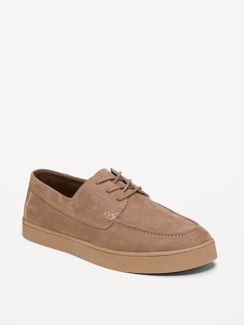 Faux-Suede Boat Shoes for Men - Brown