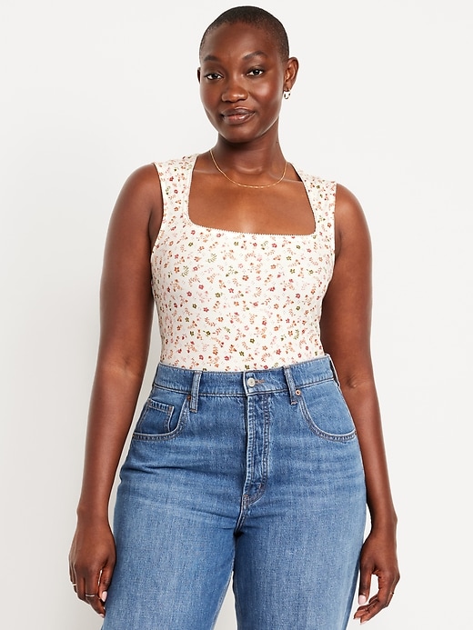 Image number 4 showing, Trapeze-Neck Floral Top