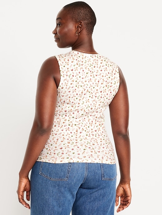 Image number 5 showing, Trapeze-Neck Floral Top