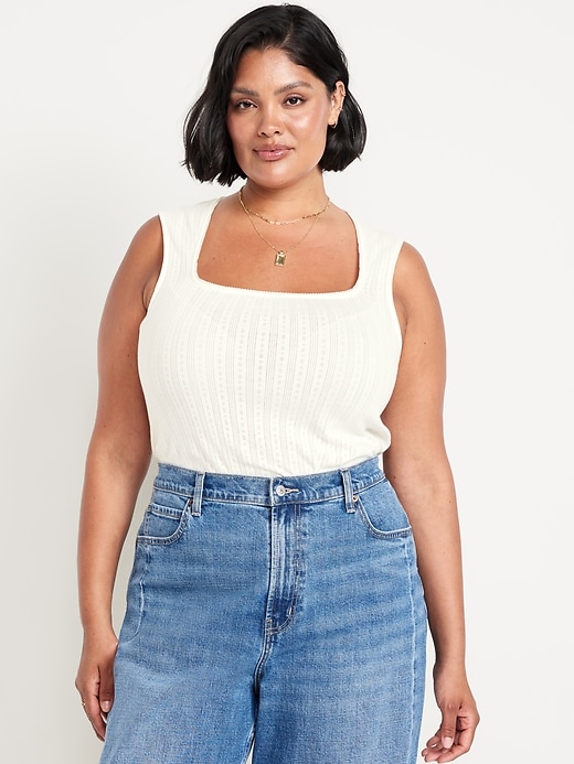 Image number 6 showing, Sleeveless Pointelle Top