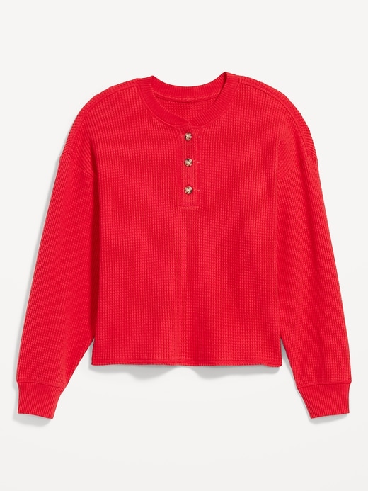 Image number 8 showing, Oversized Cozy Waffle Henley Top