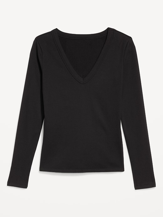 Image number 8 showing, Long-Sleeve Cozy V-Neck Top