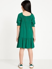 Image number 2 showing, Short-Sleeve Crinkle Crepe Swing Dress for Girls