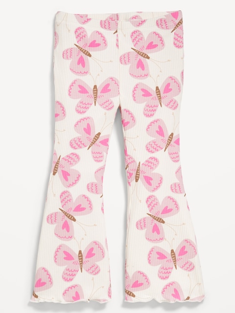 Legging évasé côtelé à motif pour toute-petite fille
