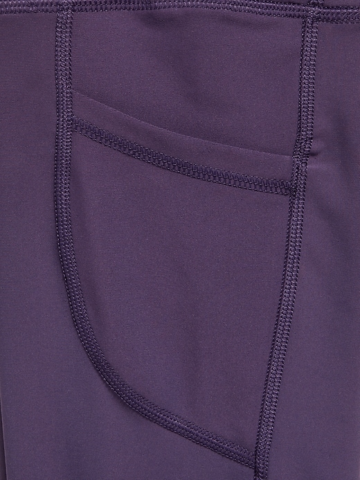 Image number 6 showing, High-Waisted PowerSoft 7/8-Length Side-Pocket Leggings for Girls