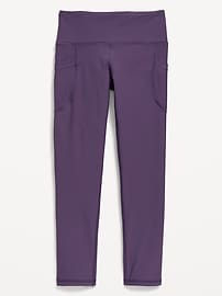 Image number 5 showing, High-Waisted PowerSoft 7/8-Length Side-Pocket Leggings for Girls