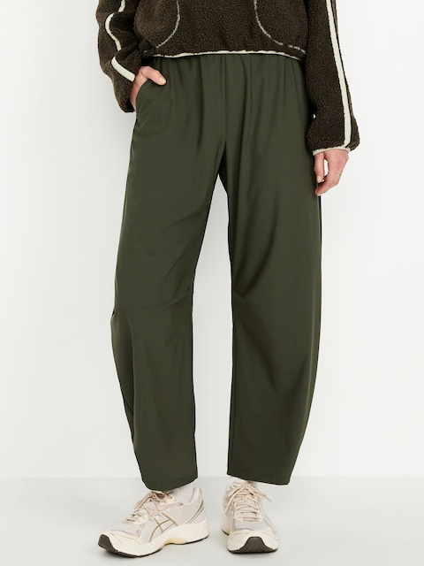 High-Waisted SleekTech Barrel Ankle Pants - Ancient Forest