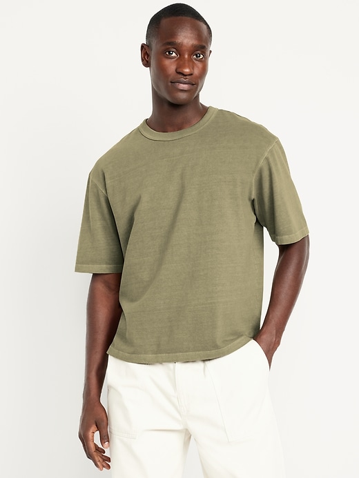 Image number 1 showing, Garment-Dyed Cropped T-Shirt