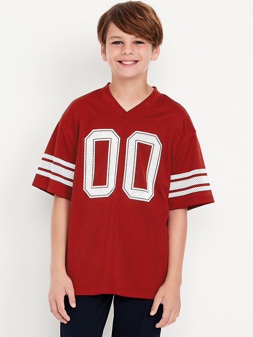 Image number 3 showing, Oversized Boxy Mesh Graphic T-Shirt for Boys