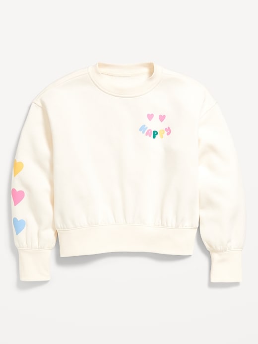 View large product image 2 of 3. Favorite Fleece Oversized Graphic Sweatshirt for Girls