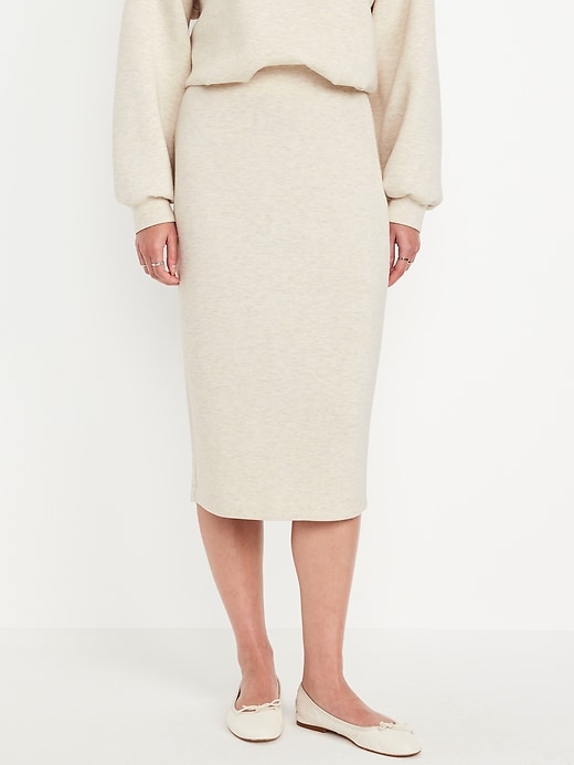Image number 1 showing, Extra High-Waisted Bounce Fleece Midi Skirt