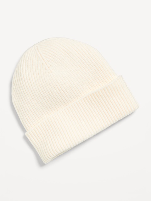 Bonnet à revers en tricot côtelé pour femme