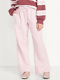 Image number 1 showing, Favorite Fleece High-Waisted Wide-Leg Sweatpants for Girls