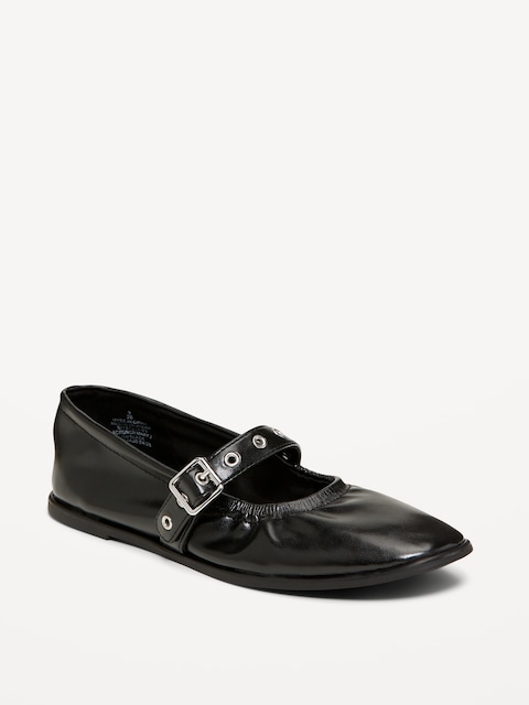 Ballerines Charles IX en similicuir à effet froissé