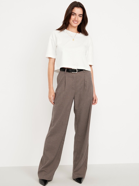 Extra High-Waisted Taylor Wide-Leg Trouser Pants - Multi