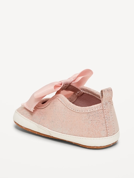 Image number 3 showing, Shiny Faux-Suede Bow Sneakers for Baby